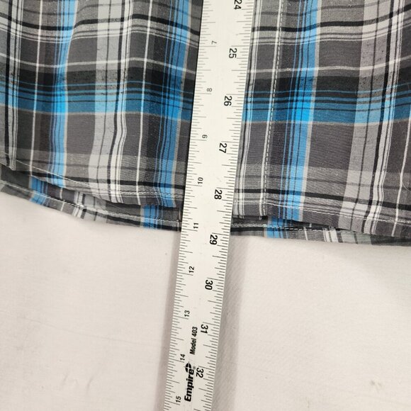 Kuhl Tapered Fit Button Up Shirt Men's Blue Plaid Short Sleeve Outdoor - Picture 4 of 9